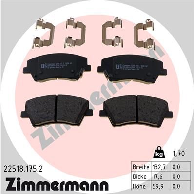 ZIMMERMANN 22518.175.2 Brake Pad Set, disc brake