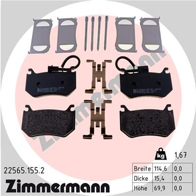 ZIMMERMANN 22565.155.2 Brake Pad Set, disc brake