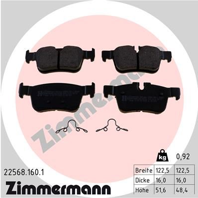 Brake Pad Set, disc brake ZIMMERMANN 22568.160.1