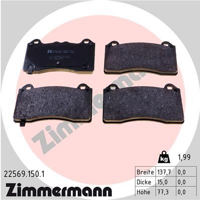 ZIMMERMANN 22569.150.1 Brake Pad Set, disc brake