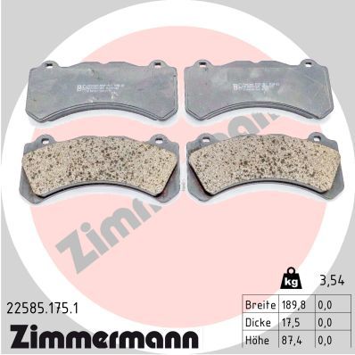 Brake Pad Set, disc brake ZIMMERMANN 22585.175.1