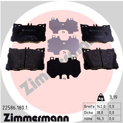 ZIMMERMANN 22586.180.1 Brake Pad Set, disc brake