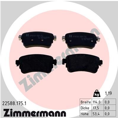 Brake Pad Set, disc brake ZIMMERMANN 22588.175.1