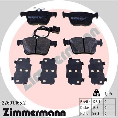 ZIMMERMANN 22601.165.2 Brake Pad Set, disc brake