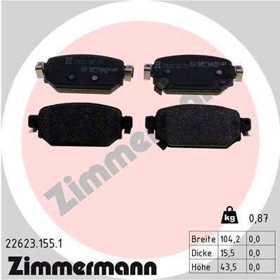 ZIMMERMANN 22623.155.1 Brake Pad Set, disc brake