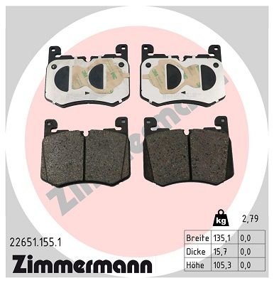Brake Pad Set, disc brake ZIMMERMANN 22651.155.1