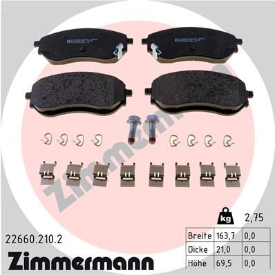 ZIMMERMANN 22660.210.2 Brake Pad Set, disc brake