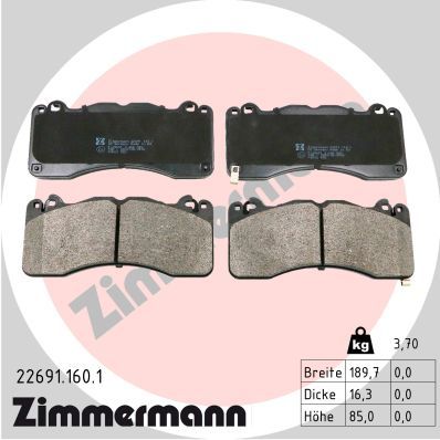 Brake Pad Set, disc brake ZIMMERMANN 22691.160.1