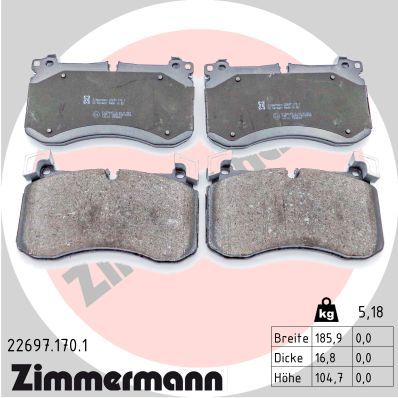 ZIMMERMANN 22697.170.1 Brake Pad Set, disc brake