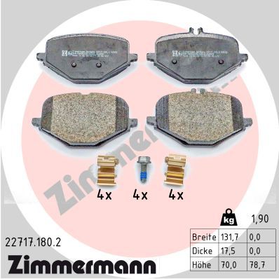 Brake Pad Set, disc brake ZIMMERMANN 22717.180.2