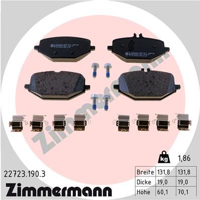 ZIMMERMANN 22723.190.3 Brake Pad Set, disc brake