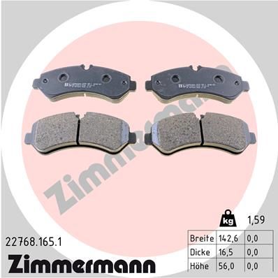 ZIMMERMANN 22768.165.1 Brake Pad Set, disc brake