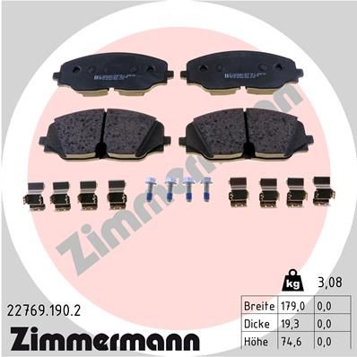 Brake Pad Set, disc brake ZIMMERMANN 22769.190.2