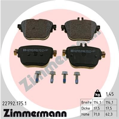 ZIMMERMANN 22792.175.1 Brake Pad Set, disc brake