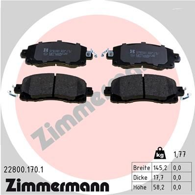ZIMMERMANN 22800.170.1 Brake Pad Set, disc brake