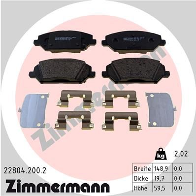 ZIMMERMANN 22804.200.2 Brake Pad Set, disc brake