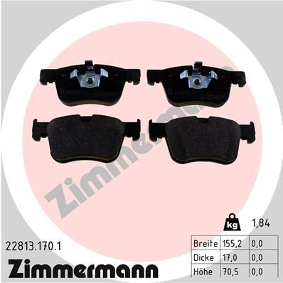 Brake Pad Set, disc brake ZIMMERMANN 22813.170.1