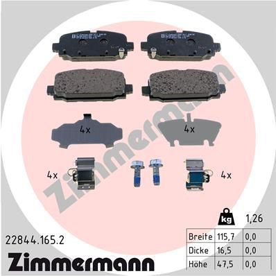 ZIMMERMANN 22844.165.2 Brake Pad Set, disc brake
