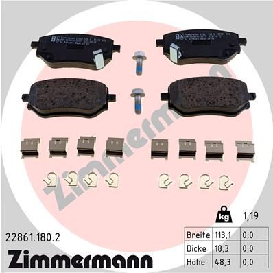 ZIMMERMANN 22861.180.2 Brake Pad Set, disc brake