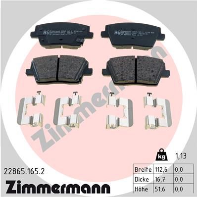 Brake Pad Set, disc brake ZIMMERMANN 22865.165.2