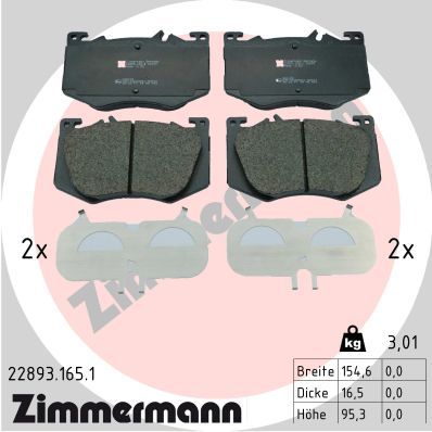 Brake Pad Set, disc brake ZIMMERMANN 22893.165.1
