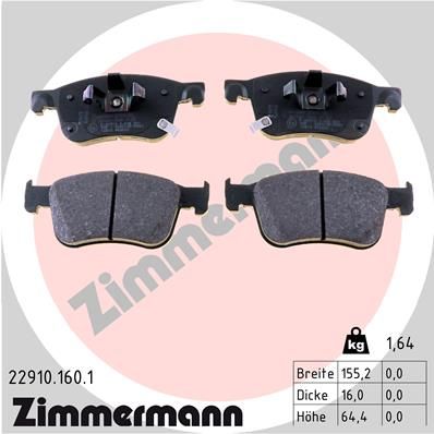 Brake Pad Set, disc brake ZIMMERMANN 22910.160.1
