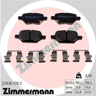 ZIMMERMANN 22930.170.2 Brake Pad Set, disc brake