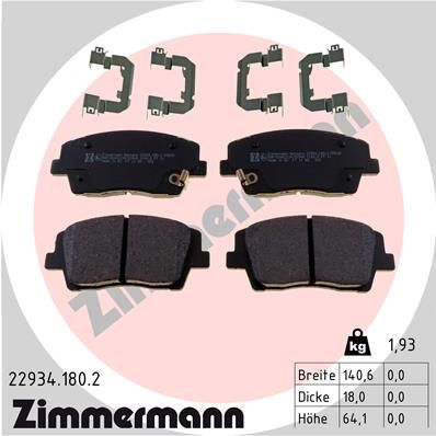 Brake Pad Set, disc brake ZIMMERMANN 22934.180.2