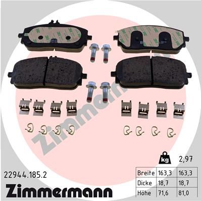 Brake Pad Set, disc brake ZIMMERMANN 22944.185.2