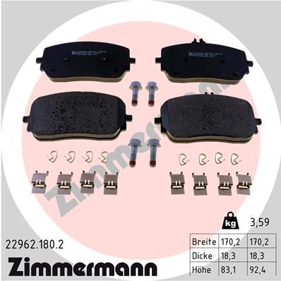ZIMMERMANN 22962.180.2 Brake Pad Set, disc brake