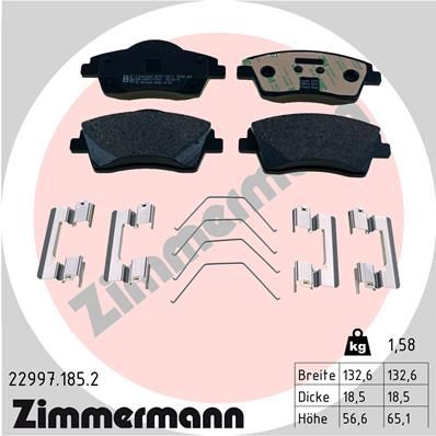 Brake Pad Set, disc brake ZIMMERMANN 22997.185.2