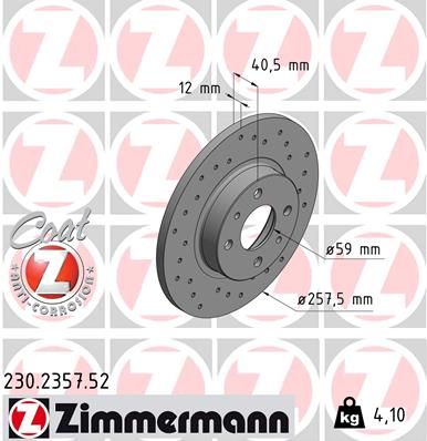 ZIMMERMANN 230.2357.52 Brake Disc