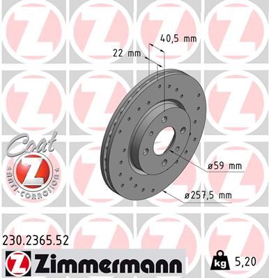 Brake Disc ZIMMERMANN 230.2365.52