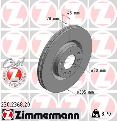 ZIMMERMANN 230.2368.20 Brake Disc