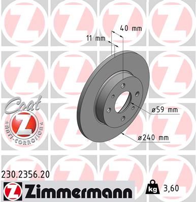 ZIMMERMANN 230.2356.20 Brake Disc