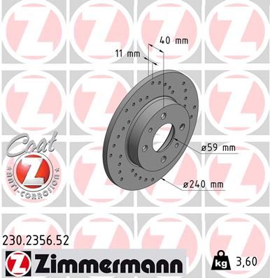 ZIMMERMANN 230.2356.52 Brake Disc