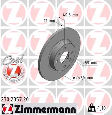 ZIMMERMANN 230.2357.20 Brake Disc