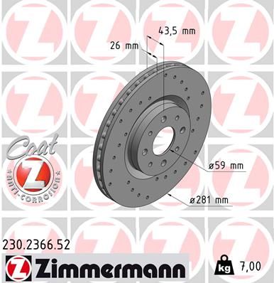 ZIMMERMANN 230.2366.52 Brake Disc