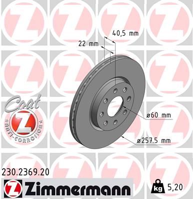 Brake Disc ZIMMERMANN 230.2369.20