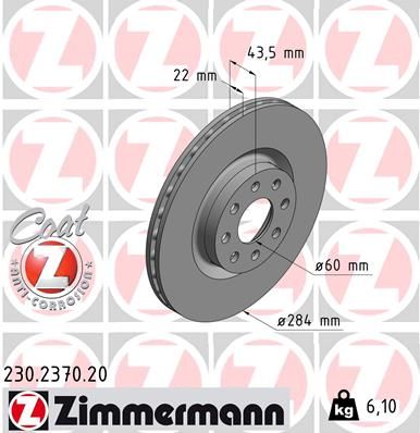 Brake Disc ZIMMERMANN 230.2370.20