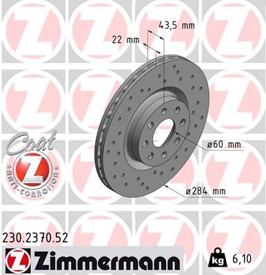 ZIMMERMANN 230.2370.52 Brake Disc