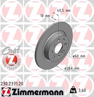 Brake Disc ZIMMERMANN 230.2371.20