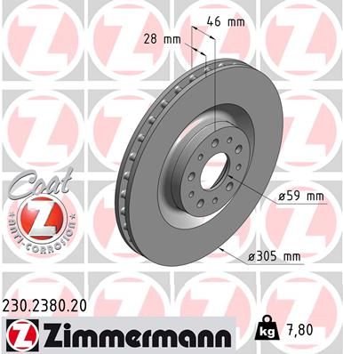 ZIMMERMANN 230.2380.20 Brake Disc