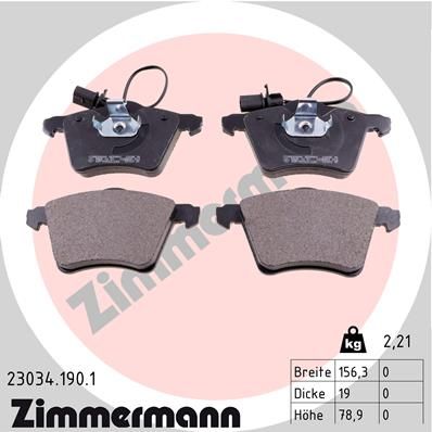 ZIMMERMANN 23034.190.1 Brake Pad Set, disc brake