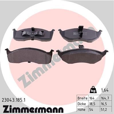 ZIMMERMANN 23043.185.1 Brake Pad Set, disc brake