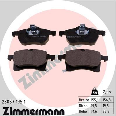 ZIMMERMANN 23057.195.1 Brake Pad Set, disc brake