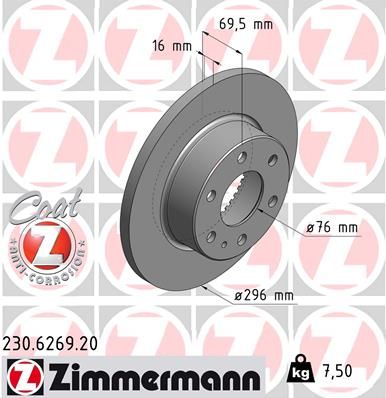 Brake Disc ZIMMERMANN 230.6269.20