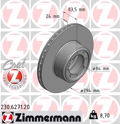 ZIMMERMANN 230.6271.20 Brake Disc