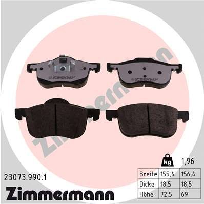 ZIMMERMANN 23073.990.1 Brake Pad Set, disc brake