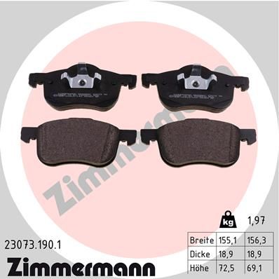 ZIMMERMANN 23073.190.1 Brake Pad Set, disc brake
